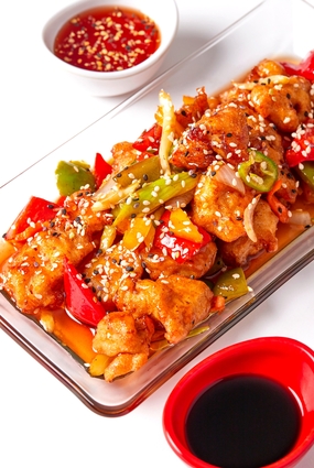 酸甜可口糖醋里脊美食摄影图片